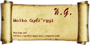 Wolko Györgyi névjegykártya